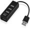 Ewent - Hub con 4 Porte USB 2.0 480 Mbps - Compatibile con Windows PC, Notebook, Ultrabook, MacBook, TV Box - Cavo da 12 cm