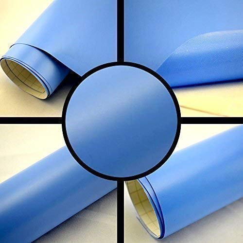 TipTopCarbon 6,58€/m² Autofolie Matt Hellblau 0,5m x 1,52m Auto Folie BLASENFREI mit Luftkanälen 3D Flex