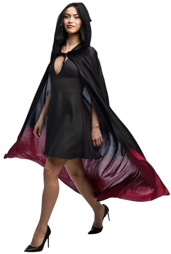 Boland 71020 - Umhang Fade, Vampir Umhang mit Kapzue, max. 170 cm, Cape für Faschingskostüme, Überwurf, Kostüm Zubehör für Karneval, Mottoparty und Halloween