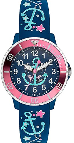 s.Oliver Mädchen Analog Quarz Uhr mit Silikon Armband SO-4247-PQ