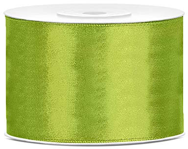 DaLoKu Satinband 6/12/25/38/50/100mm x 25m Geschenkband Schleifenband, Größe: 50mm x 25m, Farbe: Grün