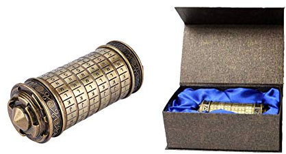 Hztyyier Cryptex Da Vinci Code Zylinderschloss Box Cryptex Brief Passwort Lock Ring Inhaber Freundin Freund Geburtstagsgeschenk fur Valentinstag