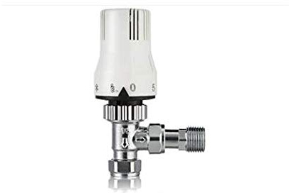 White 15mm x 1/2 Angled Thermostatic Radiator Valve (TRV Only)