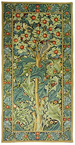 Belgian Tapestries gewebter Wandbehang Gobelin Woodpecker nach Morris 140 x 70cm