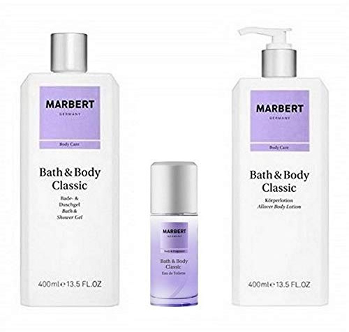 Marbert Bath & Body Classic Duschgel 400 ml + Body Lotion 400 ml + Eau de Toilette 50 ml