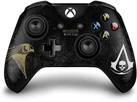 Head Case Designs Offizielle Zugelassen Assassin's Creed Grunge Schwarze Fahne Logos Matte Vinyl Haut Gaming Aufkleber Abziehbild Abdeckung kompatibel mit Xbox One S/X Controller