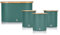 Swan Nordic Green Kitchen Accessory Set with Bread Bin and Cutting Board Lid and Set of 3 Storage Canisters, Bamboo Lids, Handy Storage, Soft Matte Finish, STP1022GREN