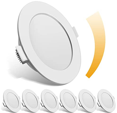 LED Einbaustrahler Dimmbar 230V Deckenspots 6W Neutralweiß 6er Set IP44 LED Spots dimmbar Badleuchten LED Einbauleuchten 4000K für Wohnzimmer Badezimmer Einbautiefe 26mm