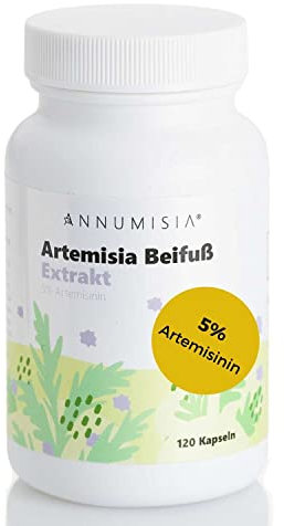 ANNUMISIA Artemisia Beifuß Extrakt 33:1 hochdosiert - 120 Kapseln - 400 mg Extrakt pro Kapsel - 5% Artemisinin - vegan ohne Zusatzstoffe, Pulver, für Immunstützung