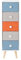 Rebecca Mobili Settimino 5 Cassetti, Cassettiera Montata, Bianco Grigio Azzurro Arancione, Moderno, Mdf Legno Tessuto, Per Camera Ingresso - Misure 88 x 25 x 25 cm (HxLxP) - Art. RE6670