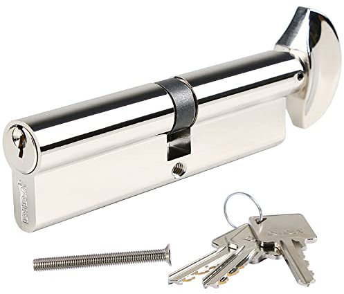 DIDA® 95mm Thumb Turn Euro Cylinder Lock 45T/50 UPVC Barrel Lock with 3 Keys Anti-Pick Anti-Bump Anti-Drill Door Barrel Lock with Key Euro Single Cylinder Lock Barrels High Security BS EN 1303:2005