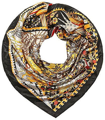 MAIRY Schal Bunt Tuch Damen Frühling Seide Halstuch Retro Schal für Erwachsene & Jugendliche M0421