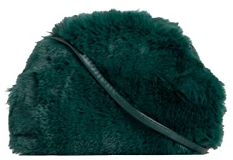 LeahWard Women's Faux Fur Cross Body Bag Party Wedding Clutch Shoulder Handbags 25 (Green Clutch)