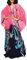 Bsubseach Plus Size Caftan Dresses for Women Swimsuit Cover Up Batwing Sleeve Summer Maxi Kaftan Dress Blue Pink Flower