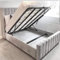 Bespoke Gas Lift Ottoman Storage Wingback Panel Bed Single/Double/King size/Super King Plush Velvet Fabric Upholstered (Cream Plush, Double 4FT6 INCHES)