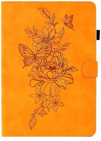 MOKASE Case for 6.8 Kindle Paperwhite 11th Generation 2021, Suede Leather Cover with Stand, Auto Wake/Sleep with Pen Holder for Kindle Paperwhite & Signature Edition & Kids E-reader 2021, Yellow