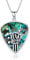 CUPENDA Gitarren Pick Halskette Sterling Silber Gitarre Schädel Rock-Roll-Hand Halskette Punkmusik Schmuck Geschenke für Frauen Männer