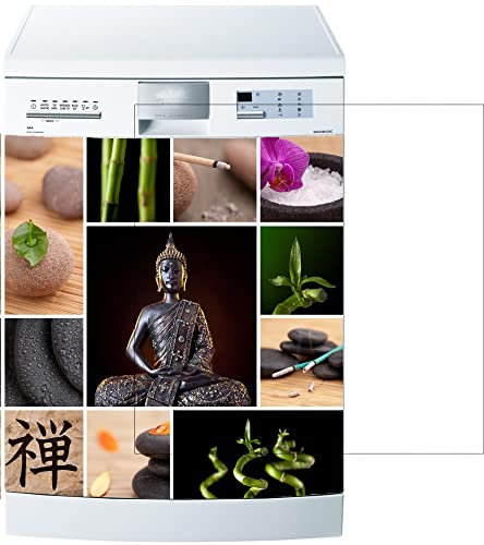 Jm-Déco Stickers Lave Vaisselle Bouddha Zen Dimensions 60x60cm