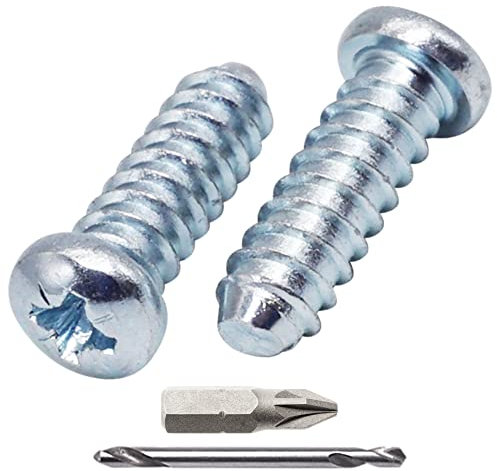 SKIR'CO (150 Stück) Verzinkte Euroschrauben 6,2 x 19 mm, Schubladenführungsschrauben, Flachkopfschrauben (Bohrer enthalten)