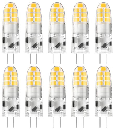 DiCUNO G4 LED Bulbs 2W, 20W Halogen Equivalent G4 Bi-Pin LED Light Bulbs, Natural White 4000K, 12V Non-Dimmable Light for Home Lighting, 200LM, Pack of 10