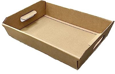 Cestino contenitore 35x26x7 cm Cesto VASSOIO per BOMBONIERE | ideale per confezionare cesti natalizi oggettistica o esposizione (Avana)