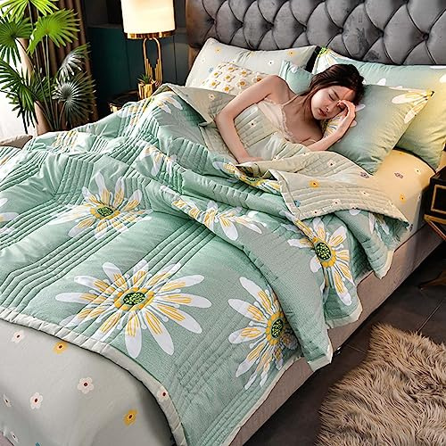 uyeoco Tagesdecke Baumwolle Bettüberwurf Boho Stil Sommer Bettdecke 200 * 230cm Steppdecke Doppelbett Gesteppte Bunte Decke Set Patchwork Wohndecke Für Schlafzimmer (Color : D, Size : 180 * 200cm)