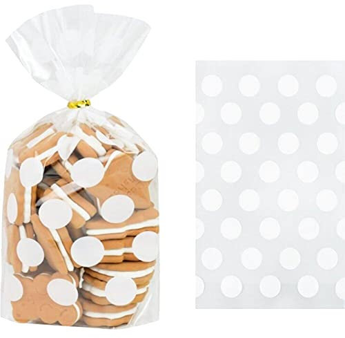 Casiler 100 Stück Kunststoff-süßigkeitstüten Für Kekse, Transparente Kekse, Leckerli-Beutel, Zuckerwatte-geschenktüten Für Hochzeit, Geburtstag, Gastgeschenke