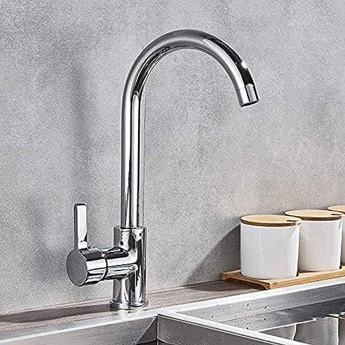 Low Pressure Mixer Tap 360 ° Rotatable Faucet Faucet Kitchen Faucet Single Lever Mixer for Kitchen Sink-Low Pressure Chrome,Low Pressure Chrome
