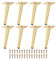 Uxcell 8PCS Metal Furniture Leg Replacement Couch Legs Cabinet Feet Gold Modern Furniture Legs DIY Sofa Feet with Screws for Cupboard Table (8 inch)
