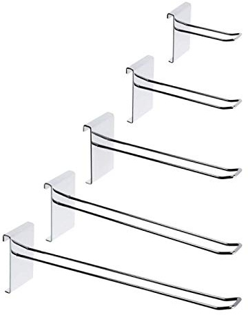 My Shopfittings 20 X Heavy Duty Gridwall Euro Hooks Grid Wall Mesh Panels Chrome Retail Display Size 100mm 150mm 200mm 250mm 300mm (10 INCH OR 25CM)