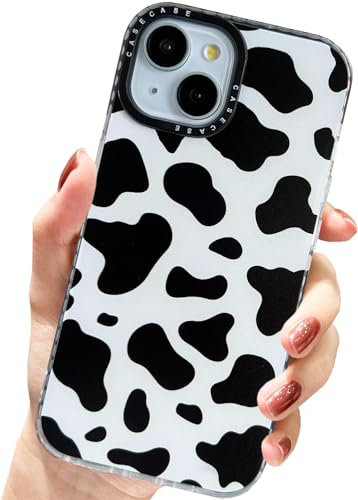 AMART for iPhone 15 Case Cute,Clear with Cow Print Animal Pattern Design Soft TPU Women Girls Boy Men Cool Shockproof Protective Phone Cover for iPhone 15 (6.1inch) ONLY