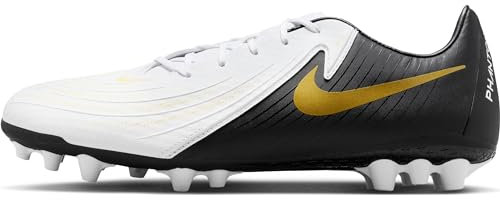 NIKE Low-Top-Fußballschuh Phantom Gx 2 Academy Ag Low-Top-Fußballschuh, White/Black-MTLC Gold Coin, FJ2552-100, 41 EU (8 US)