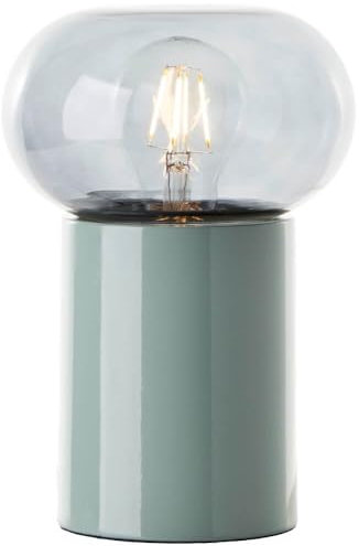 Brilliant Grüne Tischlampe Knut mit Smoke Glas - 99002/74
