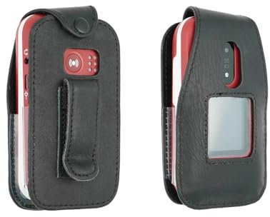 caseroxx Ledertasche mit Gürtelclip kompatibel mit Doro 2880/2881 aus Echtleder, Tasche mit Gürtelclip und Sichtfenster in schwarz