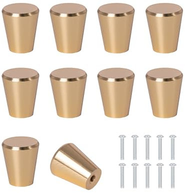 SPDYCESS 10 Piezas Pomos Tiradores para Cajone Armario, Pomo Perilla Cocina Tirador de Mueble Dormitorio Puerta, con Tornillos, Oro rosa