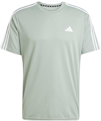 adidas Herren Train Essentials 3-Stripes Training Tee, Silver Green/White, XS