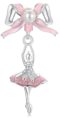 Ballet Girl Charm 925 Sterling Silver Charm Fits For Pandora Bracelet Necklace,SCC2760
