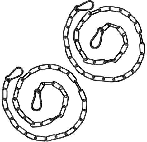 2 St Tor Kette, 110 cm Hochleistungskette zum Aufhängen mit Doppelseitigen Karabinern Verriegelung für Bauernhoftore Kette für Schaukel für Drinnen Draußen Hängematte (3 mm Dick, Schwarz)