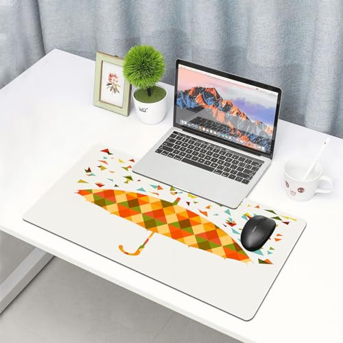 EYLOZS Großes Gaming-Mauspad mit genähten Kanten,mit rutschfeste Unterseite,Geometrische, farbige Dreiecke wie abstrakte Regentropfen und modisch,Cooles Schreibtischpad für Tastatur und Maus,30x80 cm