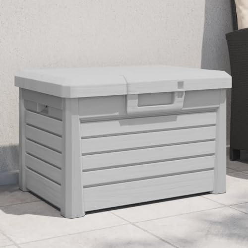 CIADAZ Outdoor-Kissenbox Grau 73x50,5x46,5 cm Polypropylen, Auflagenbox, Gartenbox, Balkonbank, Outdoor Schrank, Aufbewahrungsbox, Outdoor Storage - 366601
