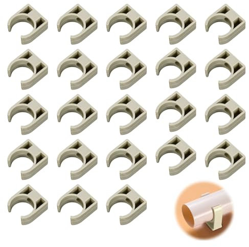50 Pezzi 20mm Fissatubo Set, Fissaggio Tubi per Installazioni Elettriche, Fissatubo per Fissaggio di Tubi Dell'acqua, Del Gas e Plastica (Grigio)