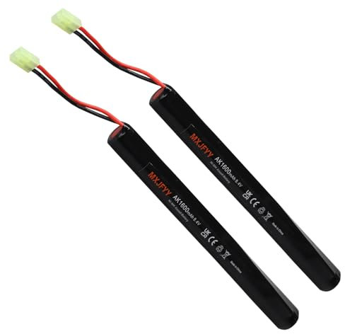 MXJFYY 2 Stück 8,4 V 1600 mAh wiederaufladbarer Airsoft-Akkustick, 2/3 A NiMH-Akkupack für Airsoft-Pistolen RPK PKM G36C AK47 MP5K-Modelle