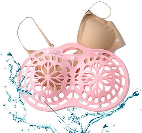 Sablier Bra Laundry Bag, Lingerie Bags for Washing Delicates, Button Slot Design, Durable & Resistant to Deformation, Silicone Bra Wash Bags for Sports Bras, Sexy Bras, Maternity Bras, Seamless Bras