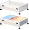 Unterbett-Aufbewahrung auf Rollen, 2er-Pack Unterbett-Aufbewahrungsboxen mit Deckel, rollbare Unterbett-Aufbewahrung mit Rollen für Kleidung, Schuhe, Decken,Weiß