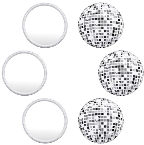 YQQYG Disco-Kugel-Kompaktspiegel, Vintage, rund, Disco-Partyzubehör, Mini-Spiegel, Taschenspiegel für Frauen, Reisen, Geburtstagsparty, 6 Stück