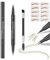 Crayon Sourcils Double Embout Résistant à l'Eau - Pointe Double Fourche & Pointe Fine Extra, Effet Sourcils Naturels Anti-Tâches & amp;amp; Anti-Transpiration - Idéal Débutants (Marron clair)