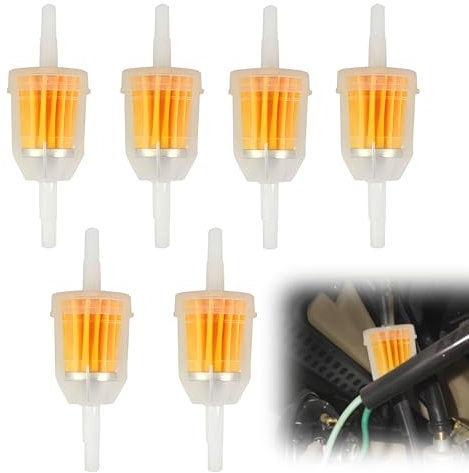 6 Stück Kraftstofffilter Benzin Universal,Benzinfilter Moped,Benzinfilter 6mm,Transparenter Bauweise Verschmutzungsgrad leicht zu erkennen,für Rasenmäher,Autos,Motorräder,Roller,Mopeds