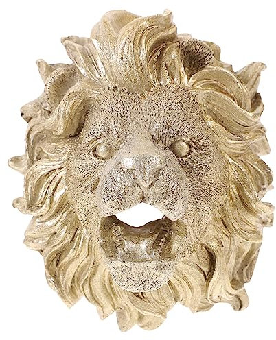 JOINPAYA Lion Head Wall Hanging Fountain Nozzle Sprinkler Head Replacement Fountain Solar Water Feature Resin Craft