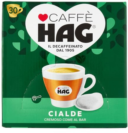 Hag Caffè in Cialde ESE Decaffeinato - 90 Cialde | 3 confezioni da 30, Per macchina a portafiltro monodose, Aroma e sapore delicati