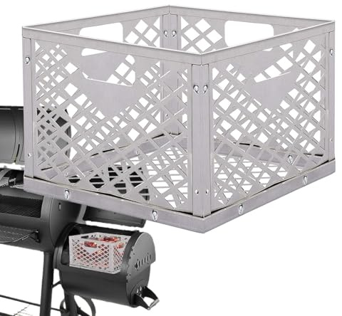 Cesta de fuego de carbón - cesta de cenizas para parrilla cuadrada de | acero inoxidable con asa | de carbón | Cesta de carbón para fumar offset se adapta a la mayoría